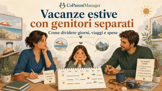 Anna e Marco nelle rispettive abitazioni pianificano le vacanze di Sofia